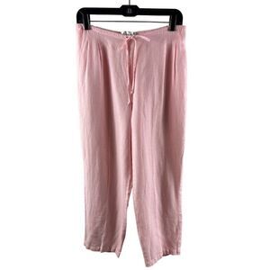 Cut Loose Linen Pull-On Drawstring Casual Ankle Pants Small Pink Laganlook Boho